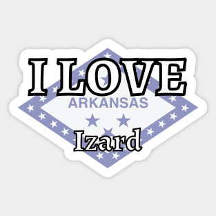 I LOVE Izard | Arkensas County Sticker